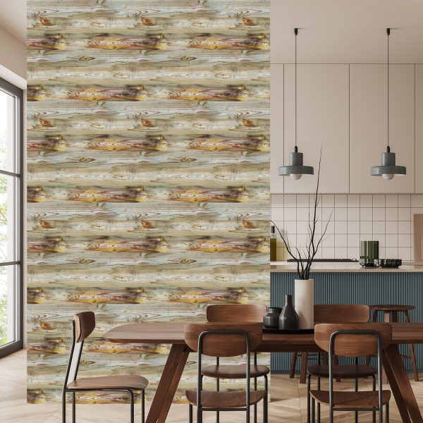 Behang Horizontale Houten Planken - Afbeelding 4