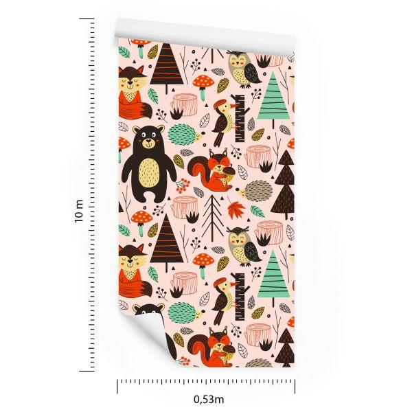 Behang Voor Kinderen - Bosdieren In Scandinavische Stijl - Afbeelding 8
