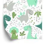 Behang Voor Kinderen - Leuke Dinosaurussen