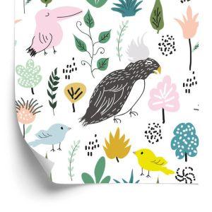 Behang Voor Kinderen - Kleurrijke Vogels In De Jungle