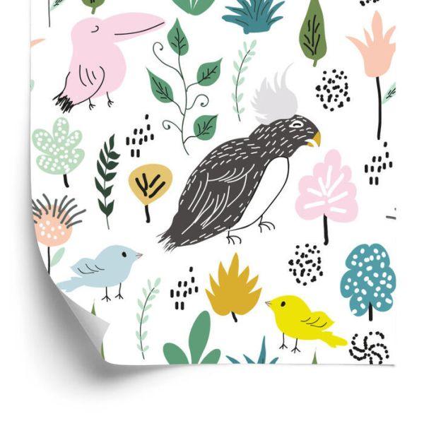Behang Voor Kinderen - Kleurrijke Vogels In De Jungle