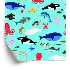 Behang Voor Kinderen - Blije Zeedieren