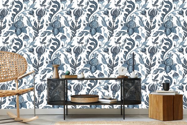 Behang Abstracte Bloemen Geschilderd Met Waterverf - Afbeelding 5