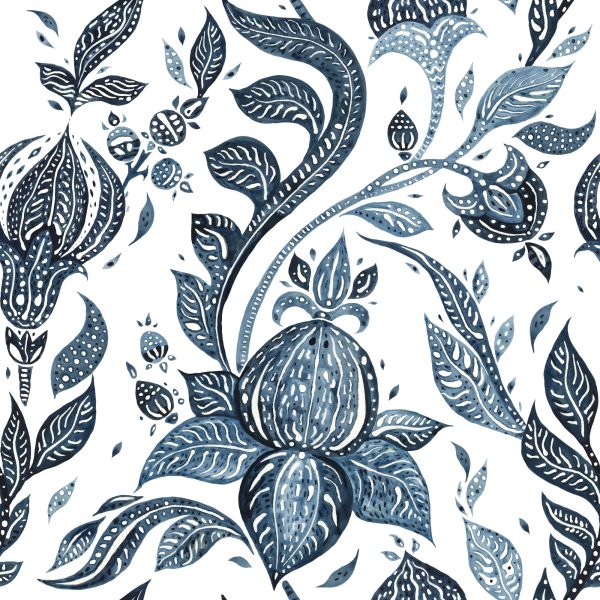 Behang Abstracte Bloemen Geschilderd Met Waterverf - Afbeelding 2