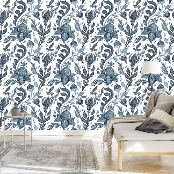 Behang Abstracte Bloemen Geschilderd Met Waterverf - Afbeelding 3
