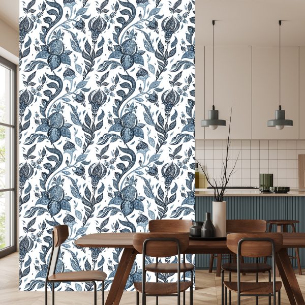 Behang Abstracte Bloemen Geschilderd Met Waterverf - Afbeelding 4