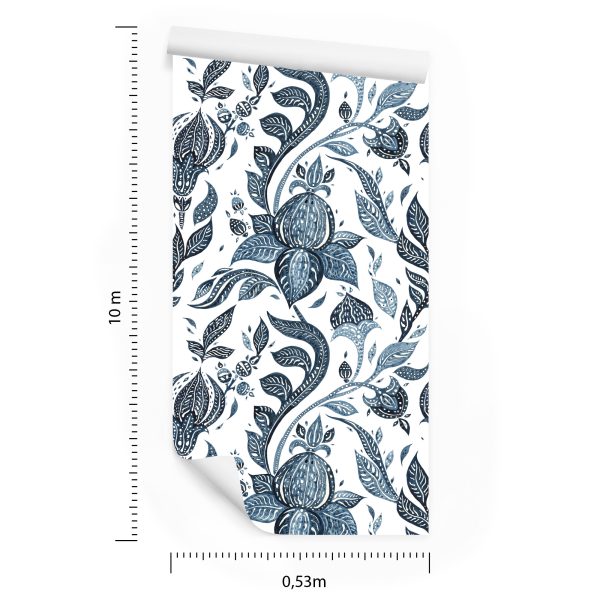 Behang Abstracte Bloemen Geschilderd Met Waterverf - Afbeelding 8
