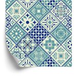 Behang Mozaïekpatroon In Portugese Tegels