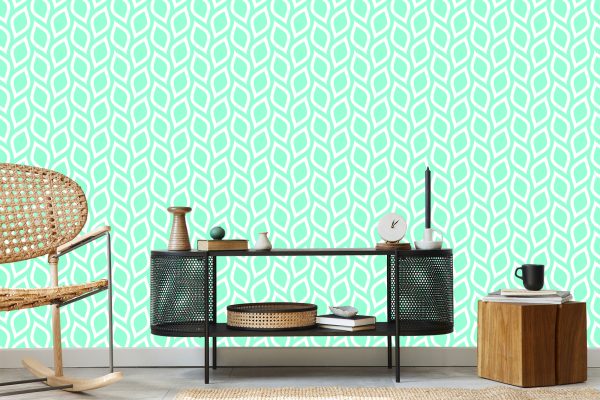 Behang Turkoois Citroenen In Retro Stijl - Afbeelding 5