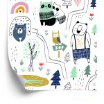 Behang Voor Kinderen - Wilde Dieren - Scandinavische Stijl