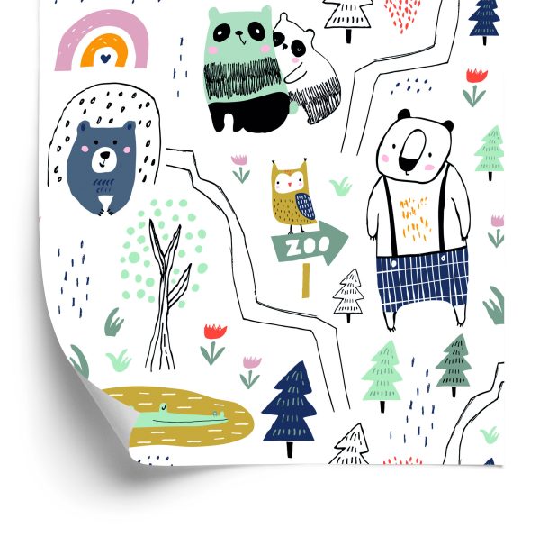 Behang Voor Kinderen - Wilde Dieren - Scandinavische Stijl