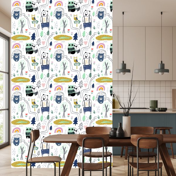 Behang Voor Kinderen - Wilde Dieren - Scandinavische Stijl - Afbeelding 4