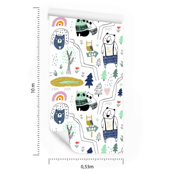 Behang Voor Kinderen - Wilde Dieren - Scandinavische Stijl - Afbeelding 8