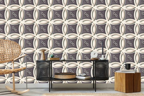 Behang Decoratief Retropatroon - 3D-Effect - Afbeelding 5