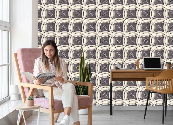 Behang Decoratief Retropatroon - 3D-Effect - Afbeelding 7