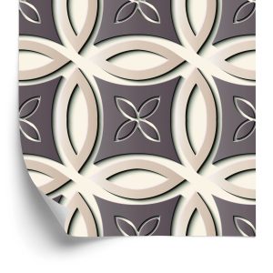 Behang Decoratief Retropatroon - 3D-Effect