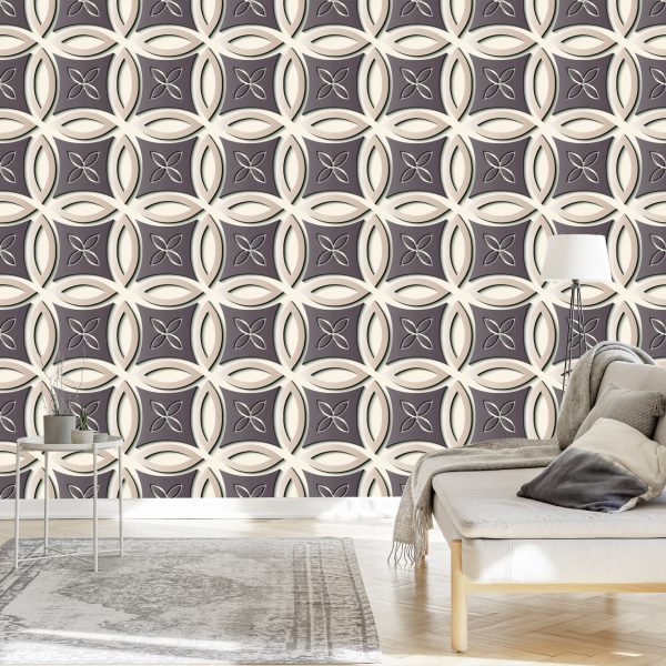 Behang Decoratief Retropatroon - 3D-Effect - Afbeelding 3