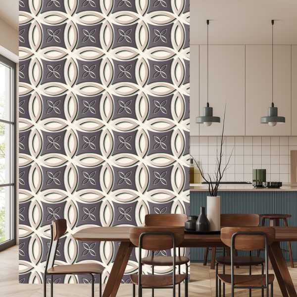 Behang Decoratief Retropatroon - 3D-Effect - Afbeelding 4