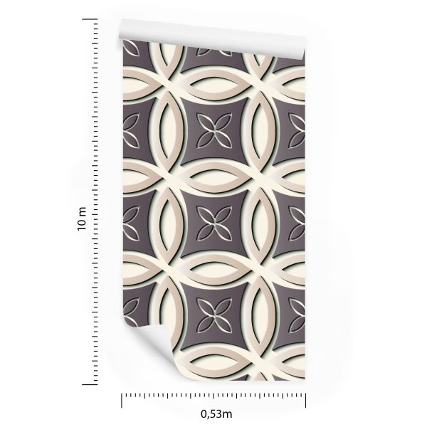 Behang Decoratief Retropatroon - 3D-Effect - Afbeelding 8