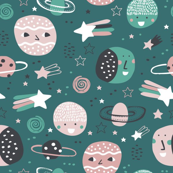 Behang Voor Kinderen Planeten Sterren En Asteroïden - Afbeelding 2