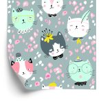 Behang Voor Kinderen - Dromerige Kleurrijke Katten