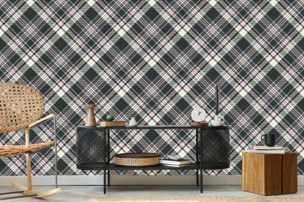 Behang Mooie Plaid In Pastelkleuren - Afbeelding 5