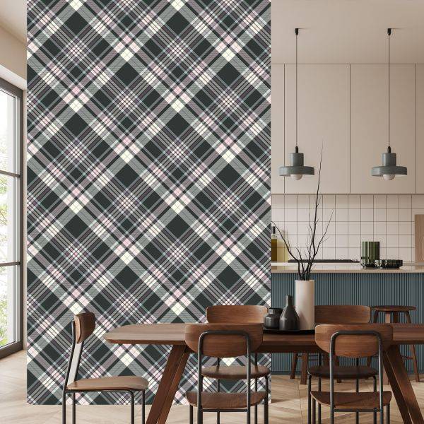 Behang Mooie Plaid In Pastelkleuren - Afbeelding 4