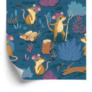 Behang Voor Kinderen - Gelukkige Muizen In Het Bos