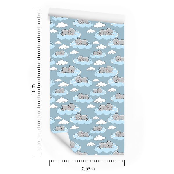 Behang Voor Kinderen - Teddyberen Die Tussen De Wolken Slapen - Afbeelding 8