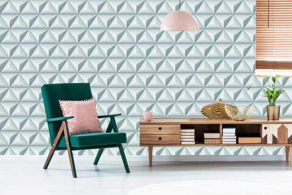 Behang Modernistische Piramides - 3D-Effect - Afbeelding 6