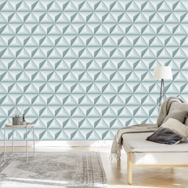 Behang Modernistische Piramides - 3D-Effect - Afbeelding 3