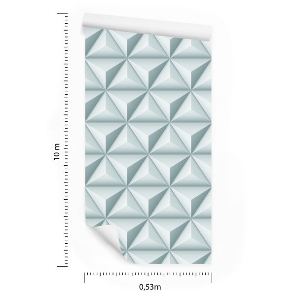 Behang Modernistische Piramides - 3D-Effect - Afbeelding 8