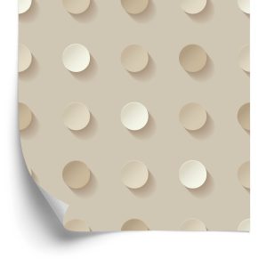 Behang Stippen In Beige Tinten - 3D-Effect