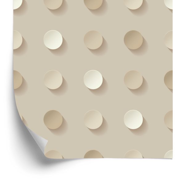 Behang Stippen In Beige Tinten - 3D-Effect