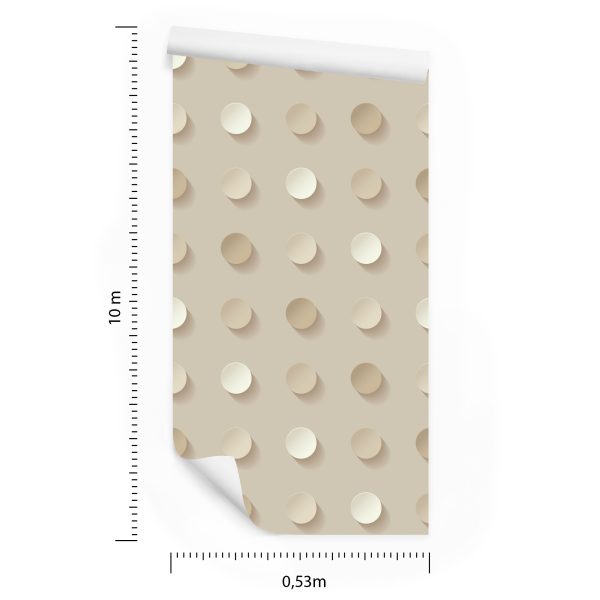 Behang Stippen In Beige Tinten - 3D-Effect - Afbeelding 8