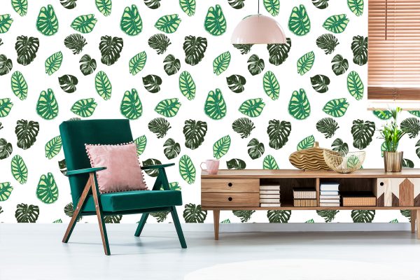 Behang Monstera En Alocasia Bladeren - Afbeelding 6