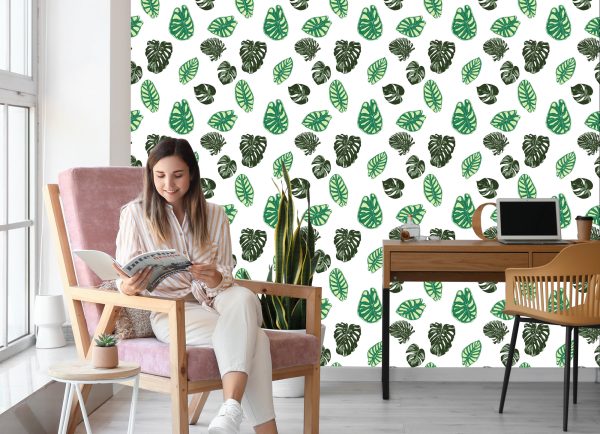 Behang Monstera En Alocasia Bladeren - Afbeelding 7