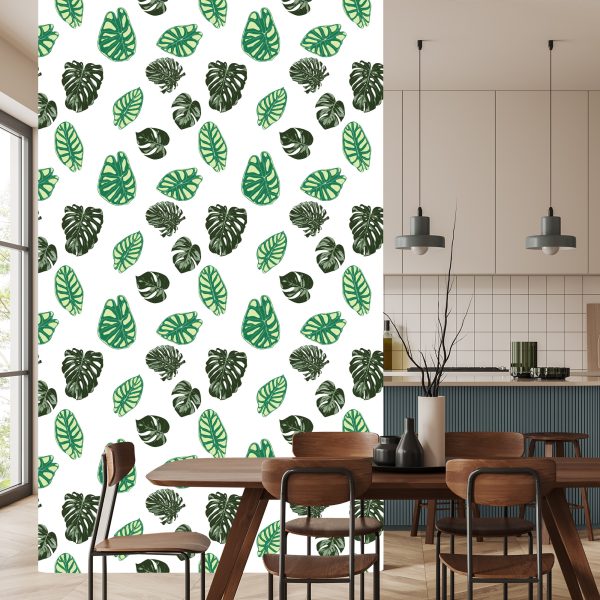 Behang Monstera En Alocasia Bladeren - Afbeelding 4