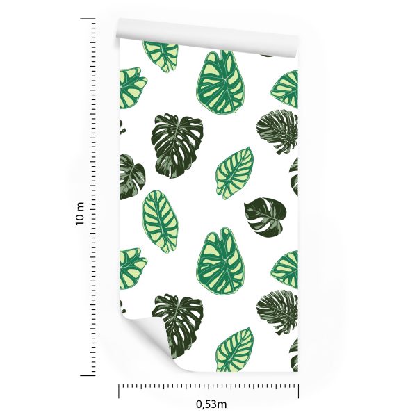 Behang Monstera En Alocasia Bladeren - Afbeelding 8
