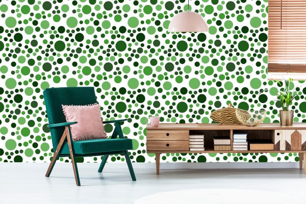 Behang Moderne Groene Stippen - Afbeelding 6