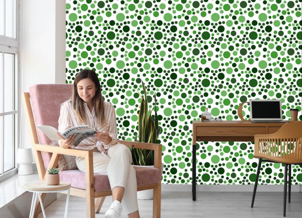 Behang Moderne Groene Stippen - Afbeelding 7