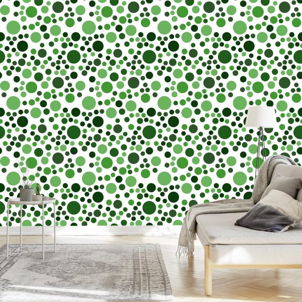 Behang Moderne Groene Stippen - Afbeelding 3