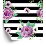Behang Mooie Rozen, Anemonen En Bladeren
