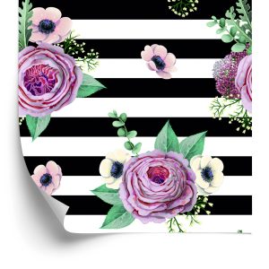 Behang Mooie Rozen, Anemonen En Bladeren