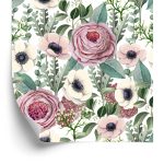 Behang Rozen, Anemonen En Eucalyptusbladeren