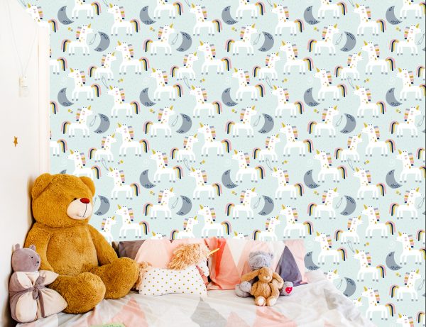 Behang Voor Kinderen - Eenhoorns En Manen - Scandinavische Stijl - Afbeelding 6