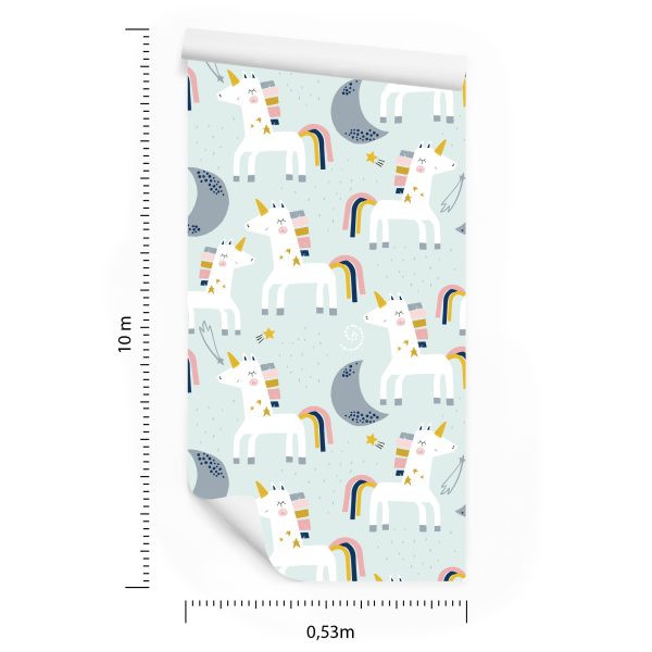Behang Voor Kinderen - Eenhoorns En Manen - Scandinavische Stijl - Afbeelding 8