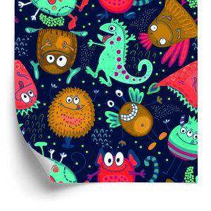 Behang Voor Kinderen - Grappige Monsters En Buitenaardse Wezens