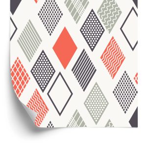 Behang Geometrisch Gekleurde Diamanten