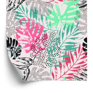 Behang Trendy Tropische Bladeren